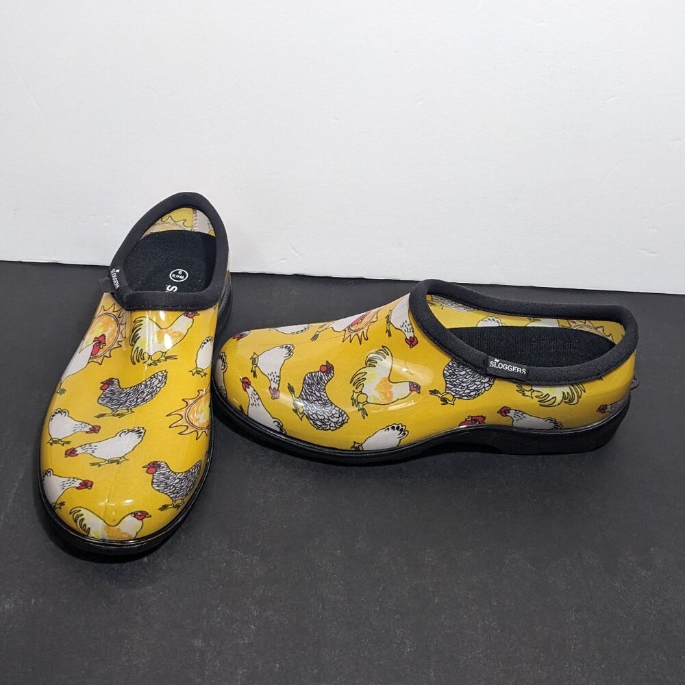 Sloggers Yellow Clogs Women 9 Chicken Waterproof Garden Rain Shoes USA Made